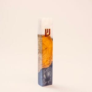 Epoxy Mezuzah Handmade Wood Two Tone White & Black Resin Edition
